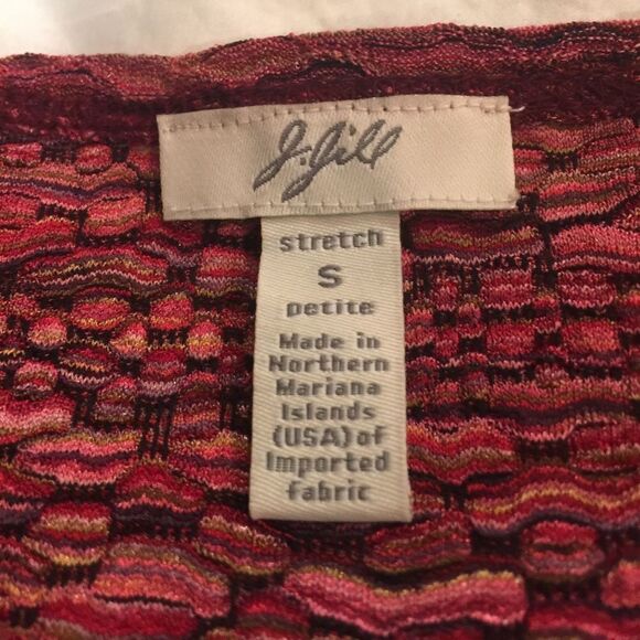 J Jill Stretch Crinkly Top in Fuchsia, Rust, Sz S - Picture 7 of 7